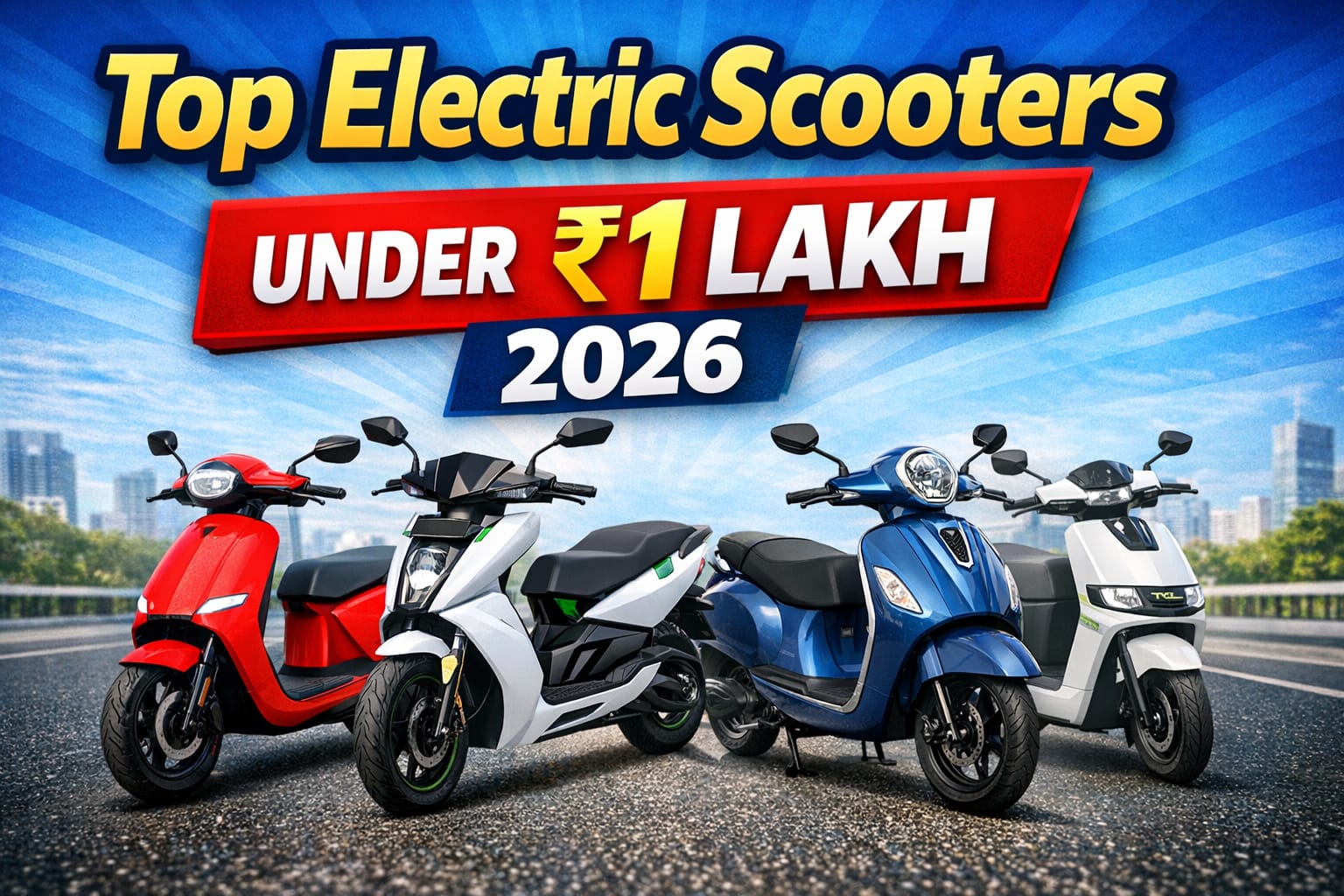 Read more about the article Best Electric Scooters Under 1 Lakh in India (2026)
