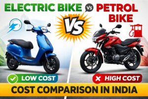 Read more about the article Electric bike vs petrol bike cost comparison in India. (2026 Guide)