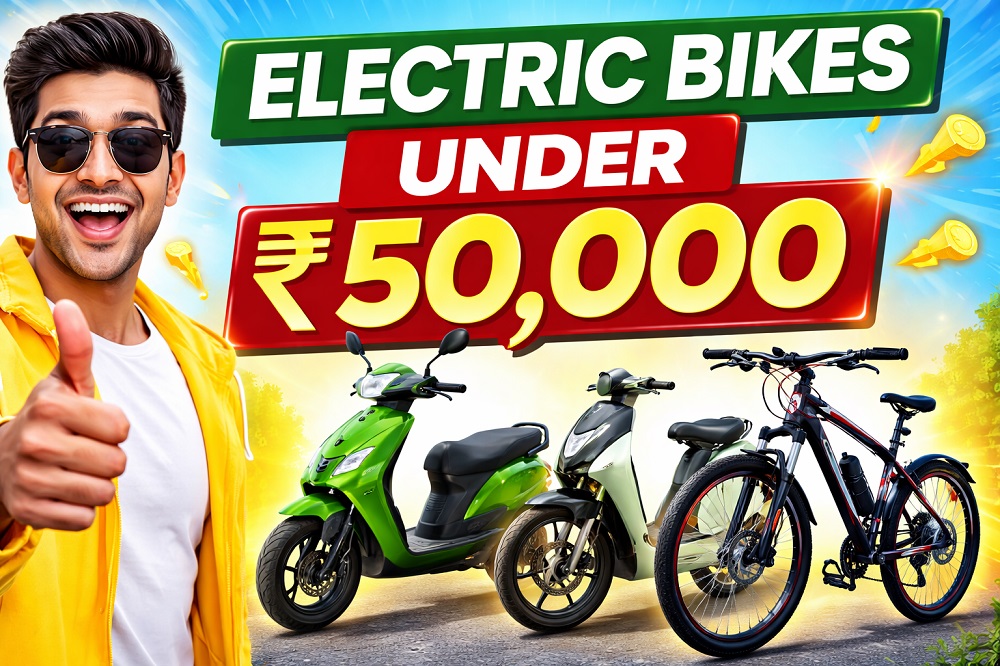 Read more about the article Best Electric Bikes Under ₹50,000 in India 2026 : Affordable, Smart, and Eco-Friendly